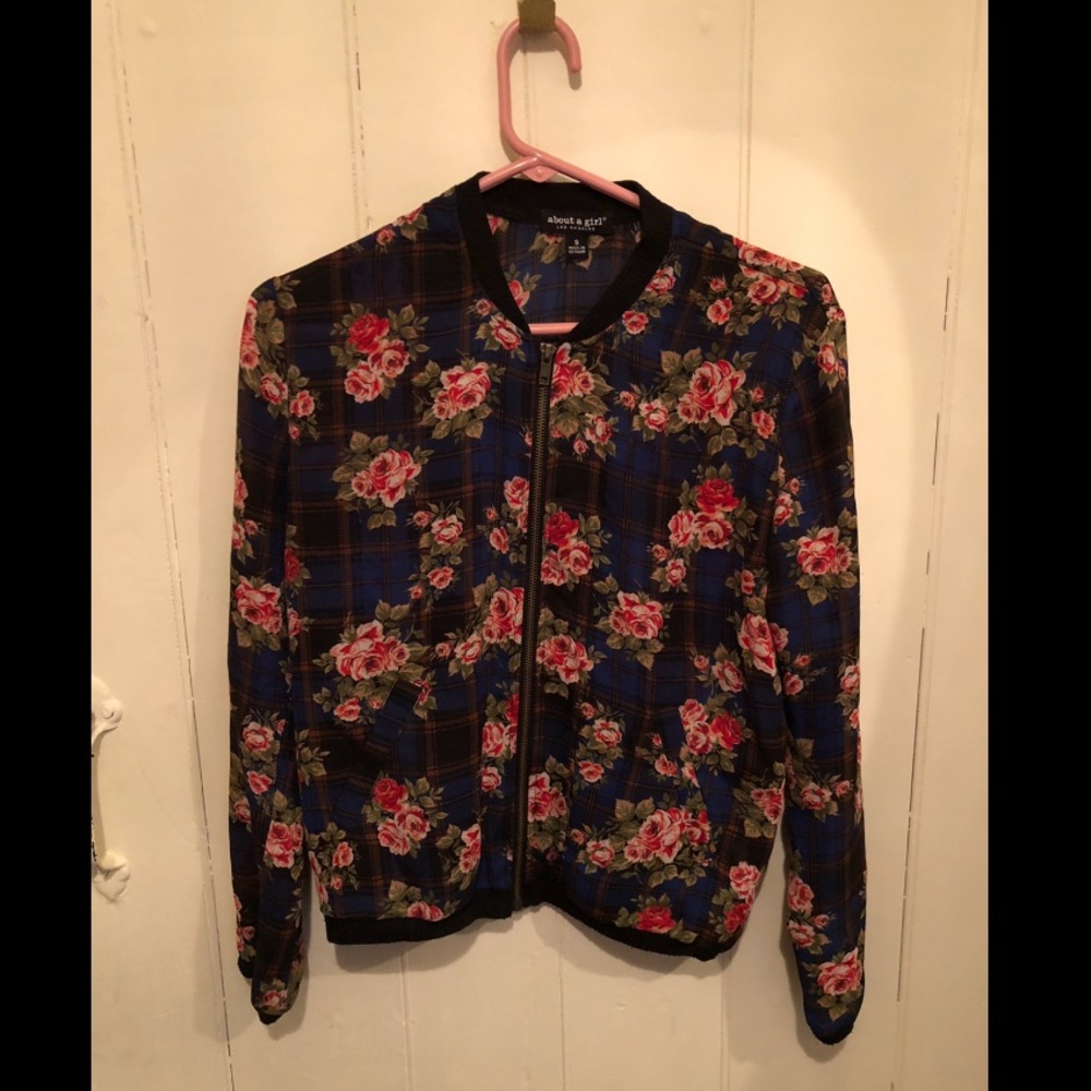 Floral/Plaid Lightweight Jacket